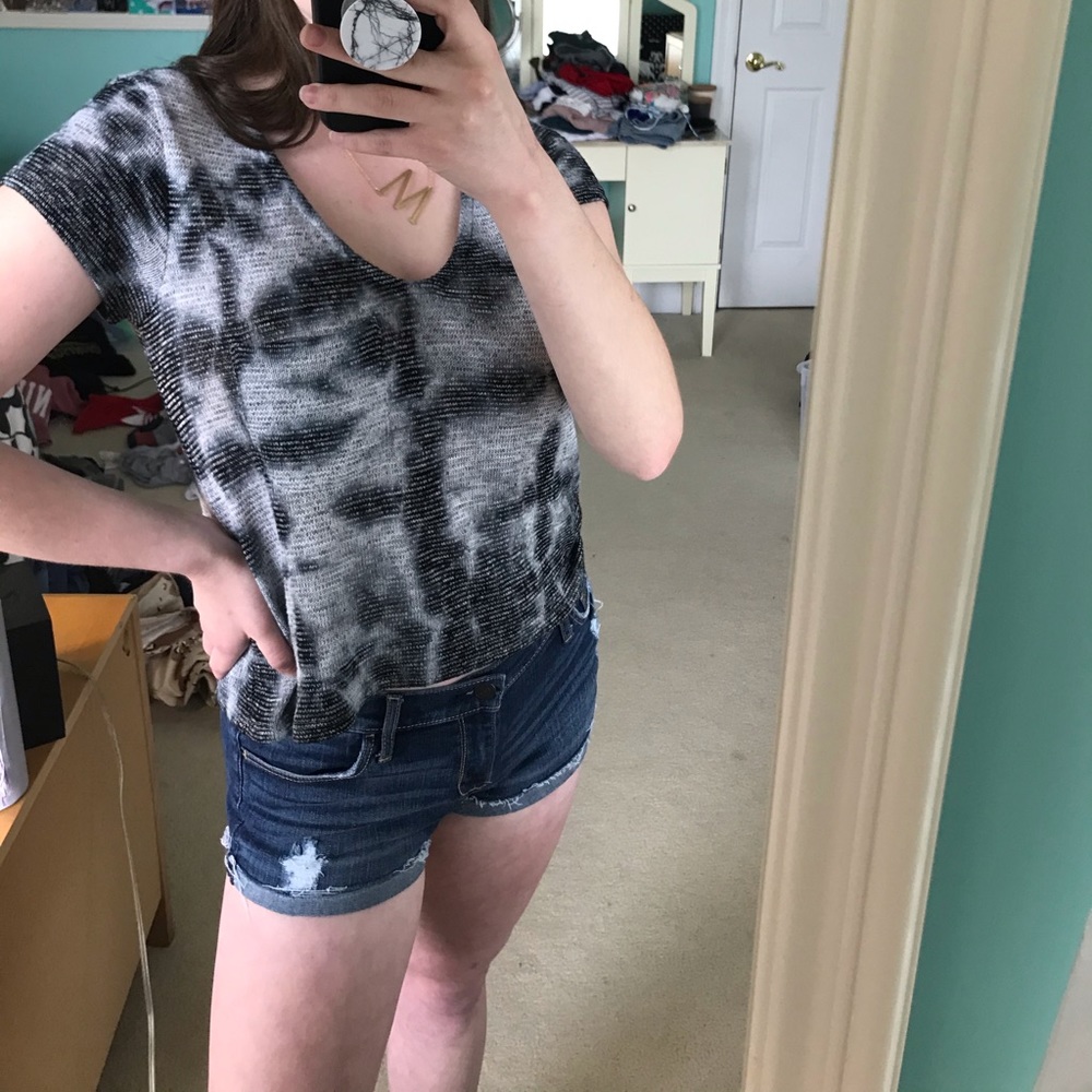 Pacsun black tie dye knit tee size xs